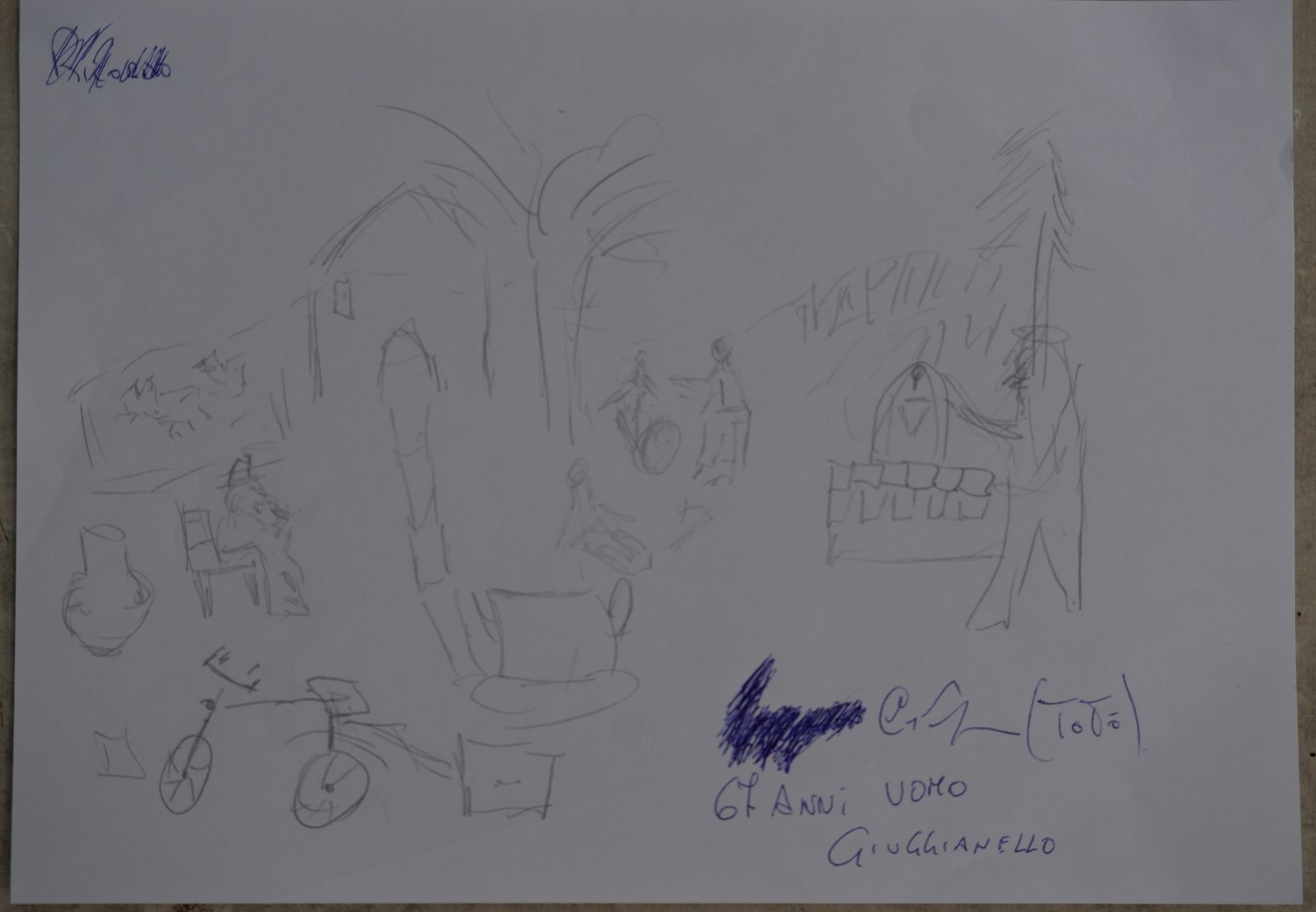 Cristoforo's drawing of the countryside, remembered from childhood