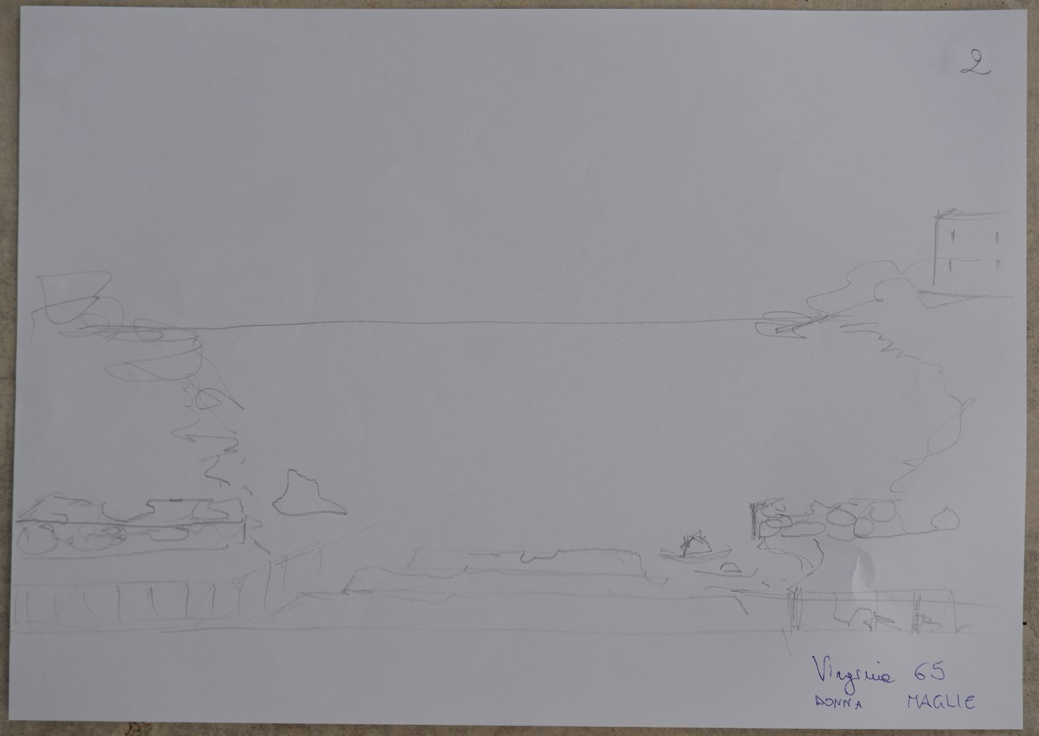 Virginia's drawing of her lido, as it is now